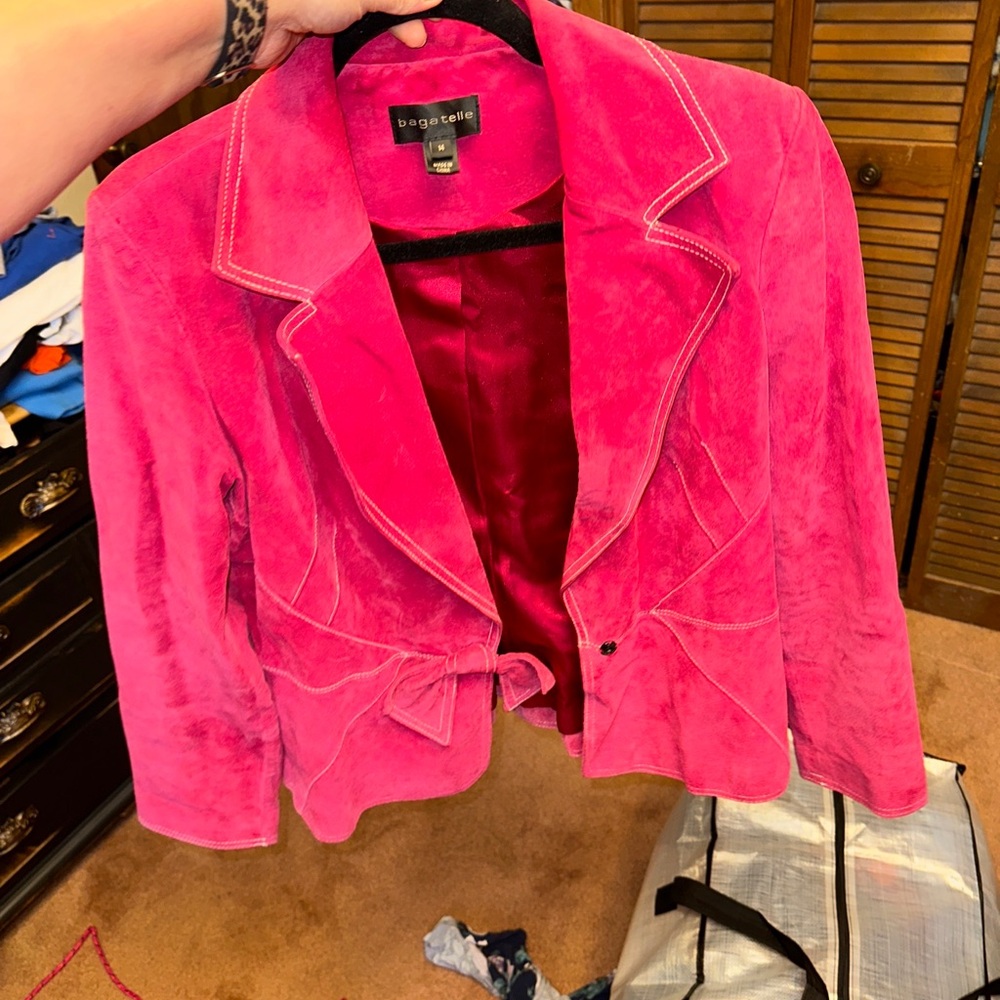 VINTAGE ROSEY PINK/RED SUEDE JACKET